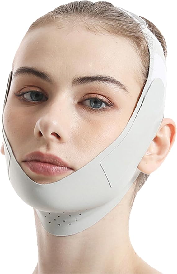 Chin Strap for Skin Firming & Tightening, Reusable Double Chin Reducer, V-Line Face Lifting Chin Mask for Women & Men, Comfortable & Adjustable Design