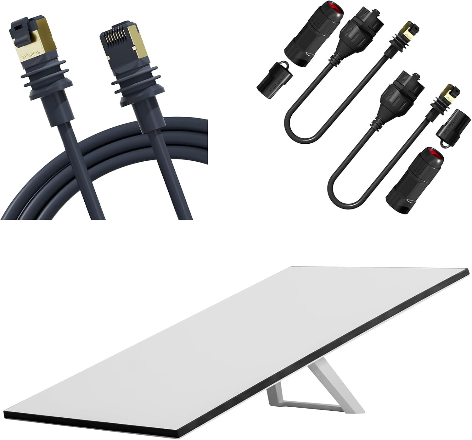 for Starlink Gen 3Mini Cable SPX to RJ45 Adapter 2PCS Black & Cable Waterproof 5M16.4FT Gray Compatiable with Starlink Gen 3Mini