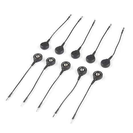 MyoWare 2.0 Reference Cable - 10 pack - Reach separate sections of the body or nonadjacent muscles near the targeted muscles - Attach a sensor pad to the electrode snap - Plug the pin into its housing
