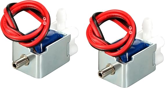 sourcing map Miniature Solenoid Valve 2 Position 3 Way DC 12V 0.2A Air Solenoid Valve, 2pcs
