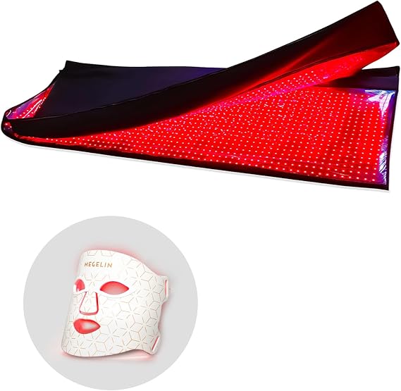 MEGELIN Red Infrared Light Therapy Bag for Whole Body and 7 Colors Led Light Therapy Facial Mask,70inch*32inch*12inch,2520 LEDs for Full Body Red Light Therapy Bag at Home
