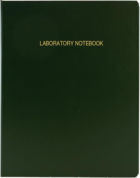 BookFactory Economy Green Lab Notebook - 168 Pages (Grid Format), 8 7/8'' x 11 1/4'', Flexible Green Cover Laboratory Notebook (Made in USA)