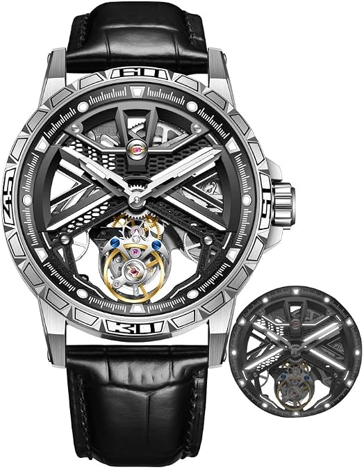 Luxury Original Flying Tourbillon Hollow Watch for Men Manual Winding Sapphire Mechanical Wristwatch