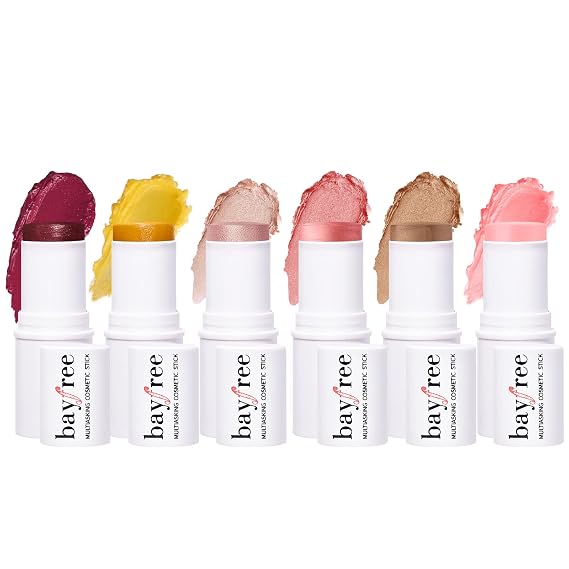 KIMUSE Cosmetics Stick Trio, Blush Stick, Face Moisturizer Balm & Highlighter Makeup