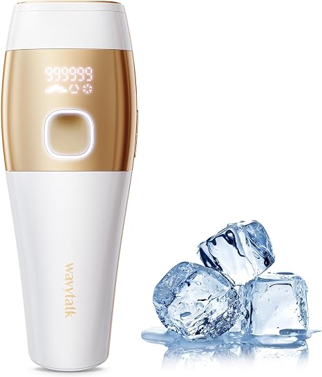 Wavytalk Laser Hair Removal with Ice Cooling System Max 24J High Energy 9 Energy Levels IPL Devices Hair Removal for Women and Men Body Face Armpits Legs (White)