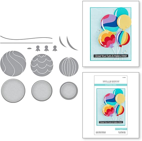 Spellbinders S4-1201 Color Block Balloons Etched Dies