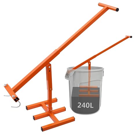 Wheelie Bin Compactor,Manual Rubbish Press for 120L and 240L Wheelie Bins,Adjustable Height Bin Compactor,Waste Recycling Hand Tool for Home Garden Restaurant Community Sanitation
