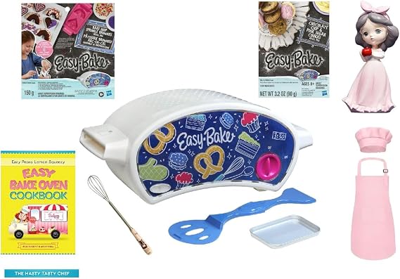 Easy Bake Oven Starter Kit Bundle Includes Ultimate Oven Star Edition + Red Velvet & Strawberry Cake Refill Pack + Secret Recipe Book to Make Your own Unlimited pre-Made mixes (50 + Recipes)