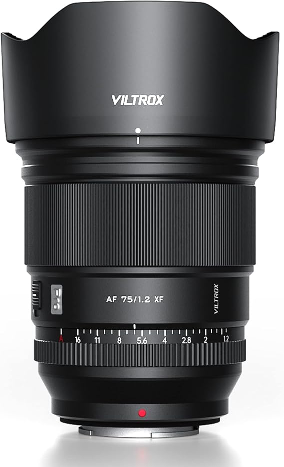 VILTROX 75mm f/1.2 F1.2 XF PRO Level Ultra Wide Angle Auto Focus APS-C Lens Compatible with Fuji X-Mount Cameras X-T5 X-H2 X-H2S X-T30 II X-T4 X-A7 X-E3 X-E4 X-H1X-Pro2 X-T4 X-T10 X-T20