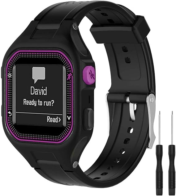 Bands Compatible with Garmin Forerunner 25, Soft Silicone Replacement Watch Band Strap for Garmin Forerunner 25 GPS Running Watch