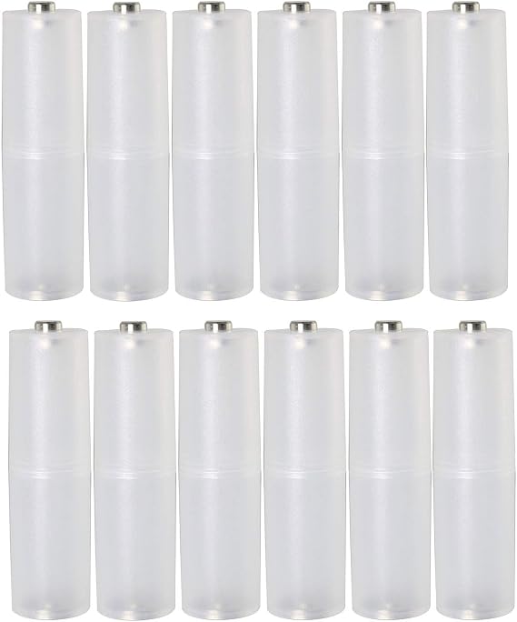 12pcs AAA To AA Size Battery Converter Adapter Holder Convenient PP Plastic Case Switcher for AAA to AA Battery