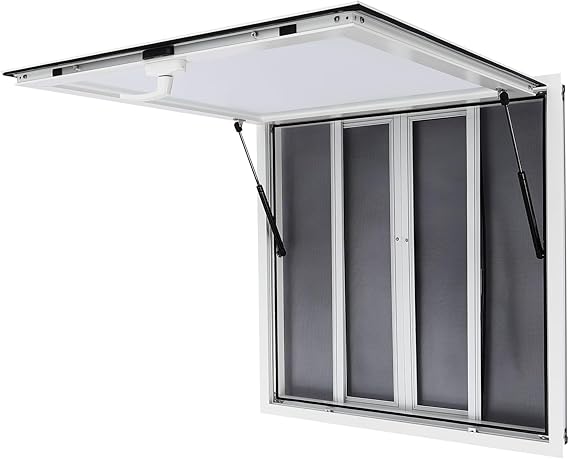 Concession Window for Food Truck 36 x 24 Inch Aluminum Alloy Food Truck Service Window Concession Stand Serving Window Door Concession Awning Door (with 4 Screen Windows, 36" W x 36" H)
