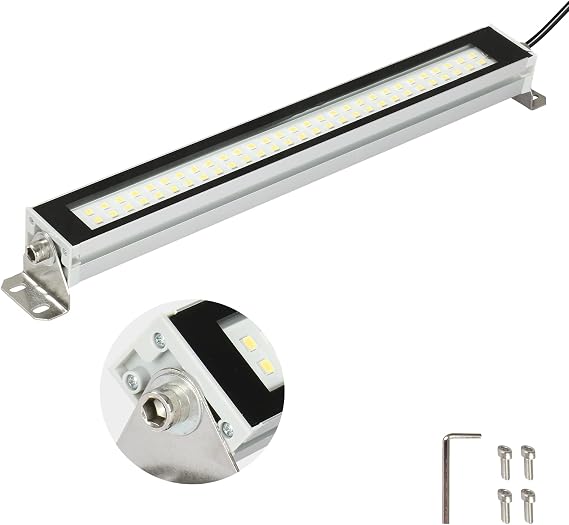 Industrial Machine LED Tube Light 12W 1440LM, 17.2In 6500K CNC Machine Work Light IP67 Waterproof LED Explosion Proof Work Lighting AC 110V No Plug