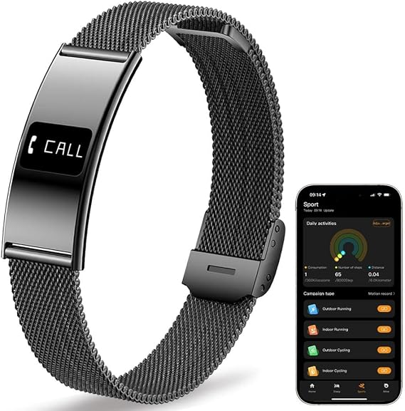 Ultrathin 5mm Smart Bracelet for Men Women Fitness Tracker with Heart Rate Blood Oxygen Sleep Monitor Multi Sport Modes Smart Watch Compatible with iOS Android