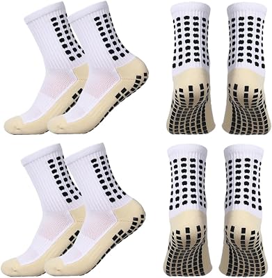 46 Pairs Grip Soccer Socks Anti Slip Non Slip Mens Athletic Socks for Football Basketball Sports