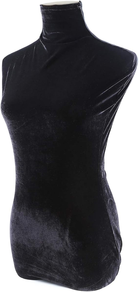 NAVAdeal Black Superb Velvet Mannequin Fabric Cover,100% Handmade Soft Stretchy, for Fashion Designer Retail Boutique Store Dressmaker Form Dummy Model Display Fitting Styling, Mannequin NOT Included