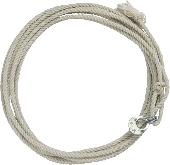 Weaver Equine Waxed and Nylon Ranch Rope, Lightweight Cowboy Lasso Rope for Cattle Handling with Quick Release Honda, Natural Costume Prop for Rodeo 7/16" x 30'