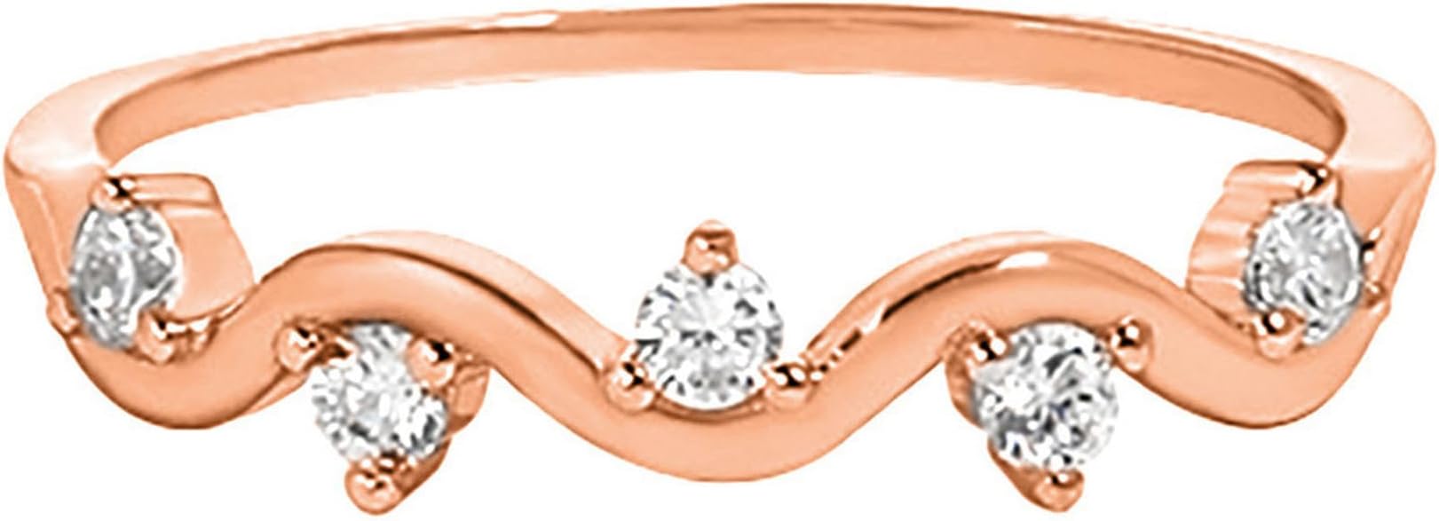 Highs and Lows Ring for Women, S925 Sterling Silver Delicate Love Mother Daughter Rings AAA Zircon Wave Rings to My Daughter Mother's Day Graduation Friendships Jewelry Gift