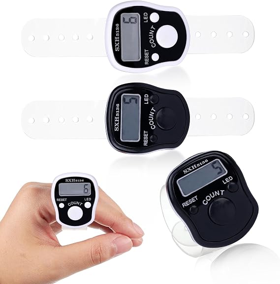 2 Pcs Tally Counters, Electronic Finger Counter 5 Digits Led Stitch Counter