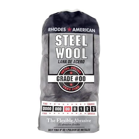 Homax Rhodes American Metal Polishing Steel Wool, Very Fine Grade #00, 12 Pads