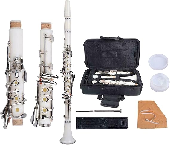 Standard Clarinet Professional Beginner 17 Key B Flat Bakelite Clarinet with Case Cleaning Cloth Accs Woodwind Musical Instruments Kit Beginner Clarinet