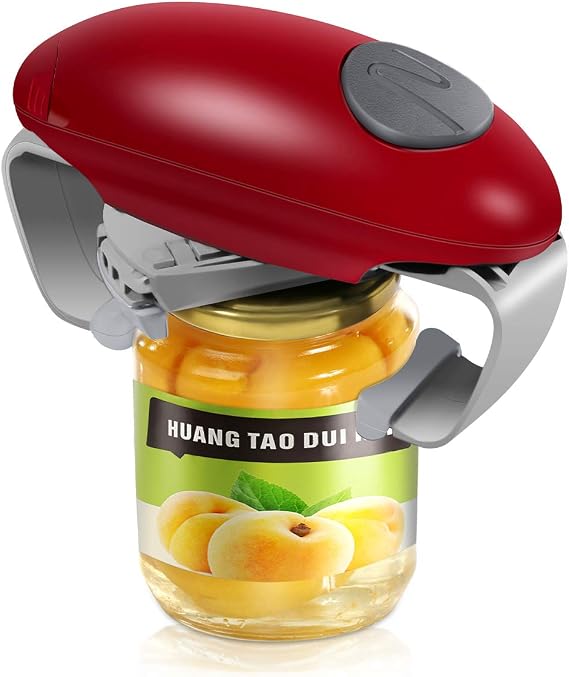Electric Jar Opener for Weak Hands, Automatic Jar Opener Tool Fits Almost All Lid Sizes, Auto-off Bottle Opener for Seniors with Arthritis