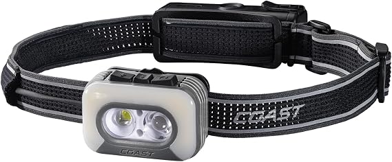 Coast RL35R Voice-Controlled 1100 Lumen Rechargeable LED Headlamp with ARC280 Lighting, 4 Color Modes, Rear-Facing Safety Signal, Variable Light Control and USB-C Charge Port