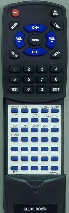Replacement Remote Control for Sherwood RC101, RX4105