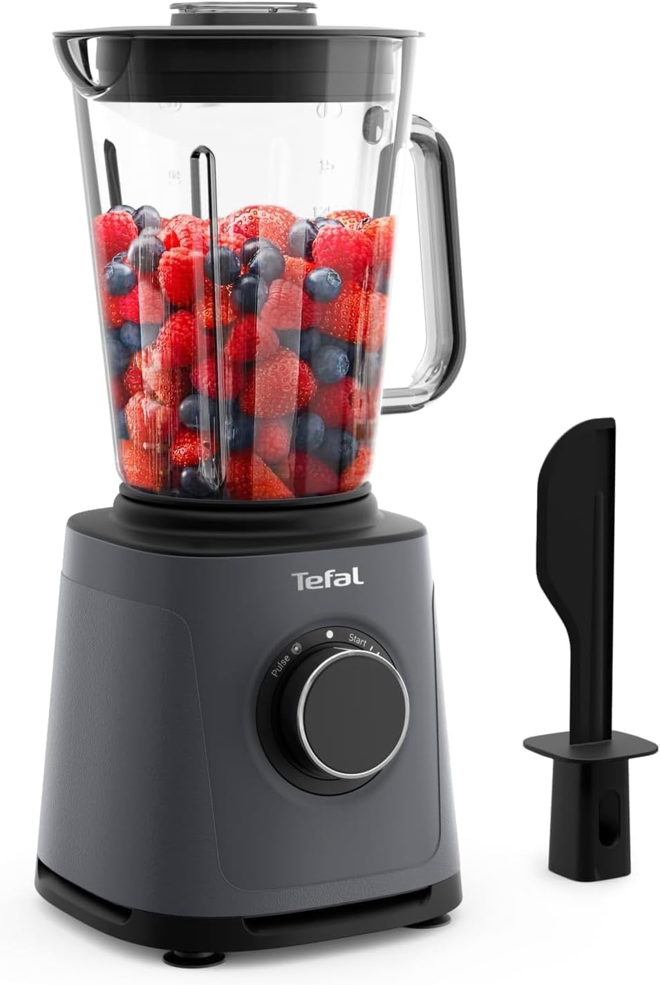 Tefal PerfectMix Essential BL771BF0 High Speed Blender Continuously Adjustable Speed Pulse Function Removable Powelix Blades Heat Resistant 2L Glass Jar 1200W Grey