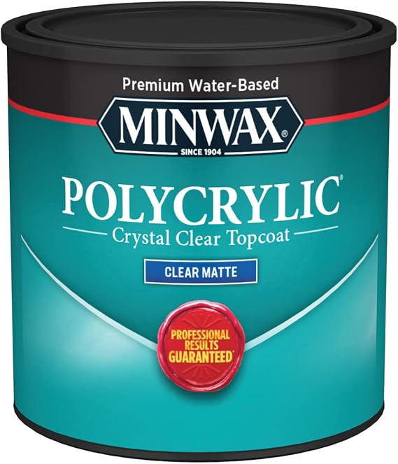 Minwax Polycrylic Protective Finish, Clear Matte, 1/2 Pint, 222224444