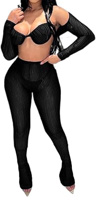 Famnbro Womens 3 Piece Outfits See Through Halter Bandeau Top Net Legging Pants Sets Clubwear