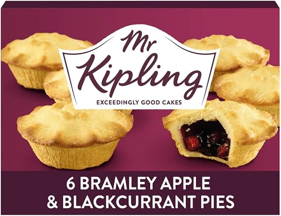 Mr Kipling Bramley Apple & Blackcurrant Pies, 6 Treats – Perfect For Snacking On-the-Go (Pack of 1)