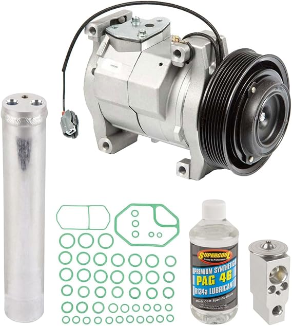 AC Compressor & A/C Repair Kit For Honda Accord Coupe 2.4L 4-Cyl 2003 2004 2005 2006 2007 - BuyAutoParts 60-80259RK New