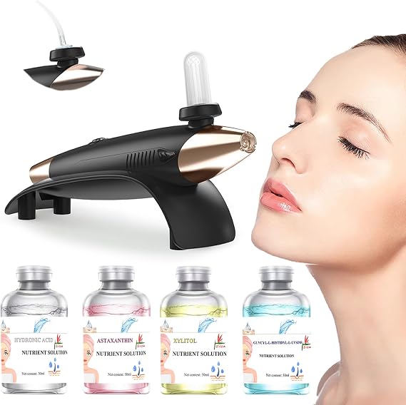 2 in 1 Facial Machine Oxygen Sprayer Skincare Pore Cleansing Mist Elitzia | Professional Micro-Nano Mist Sprayer With 4 Nutrient Solutions. Moisturizing & Refreshing For Home Spa ETP200MS