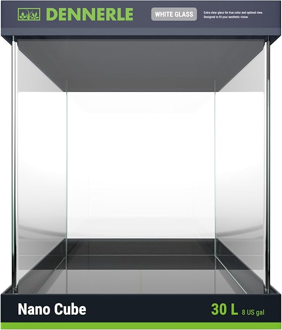 Dennerle Nano Cube White Glass 30 L Aquascaping Aquarium 30 x 30 x 35 cm rounded windscreen for nano aquariums and aquascaping