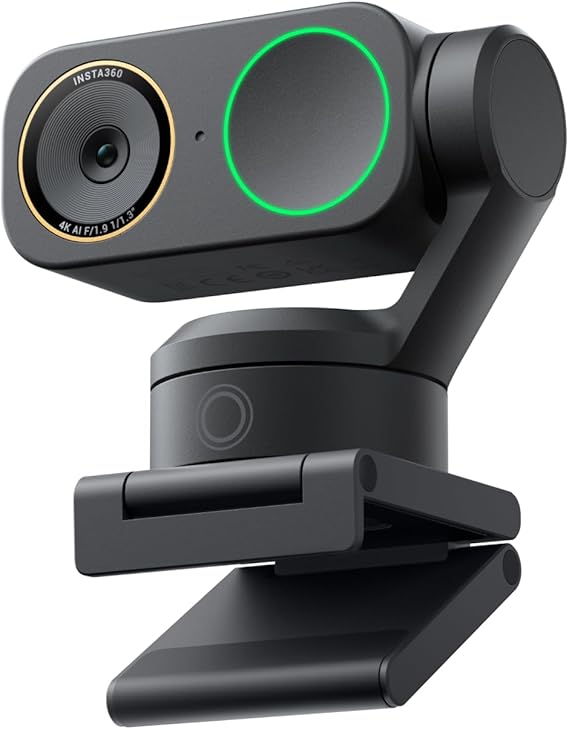 Insta360 Link 2 Pro - PC/Mac için 4K PTZ Web Kamerası, 1/1.3 inç Sensör, Düşük Işık, AI İzleme, HDR, Yönlü Gürültü Önleyici Mikrofonlar, Akış Güvertesini, Yakınlaştırmayı, Takımları, Akış veya