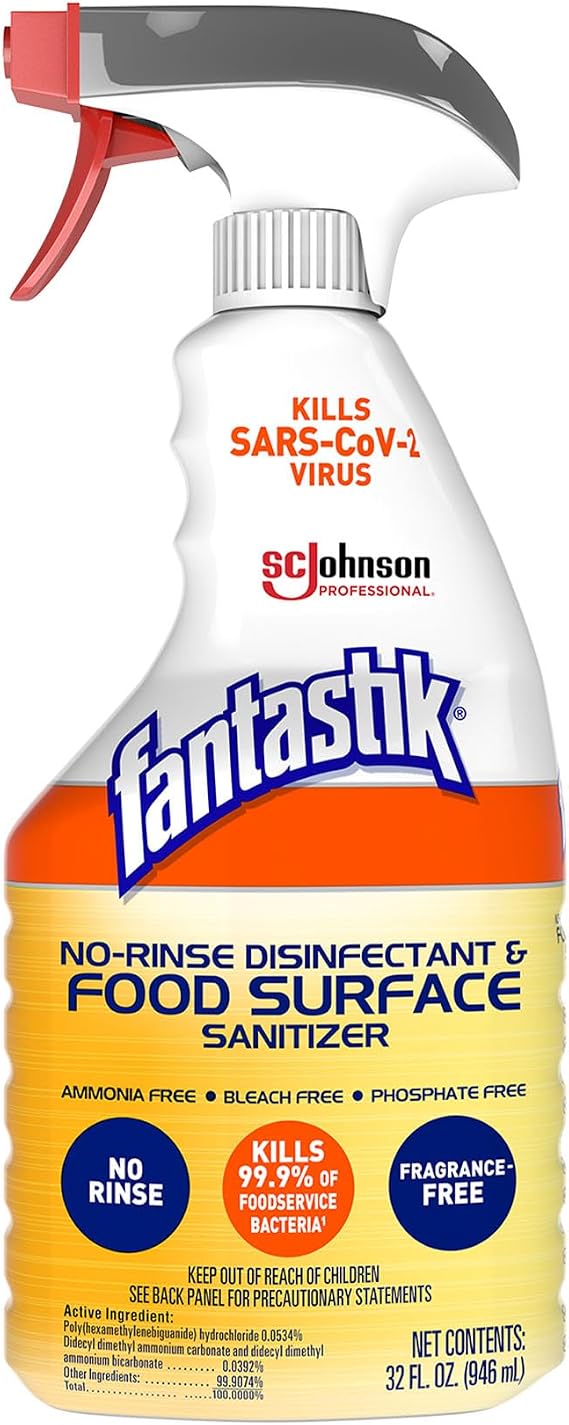 SC Johnson Professional Fantastik No Rinse Disinfectant Sanitizer, 32 oz