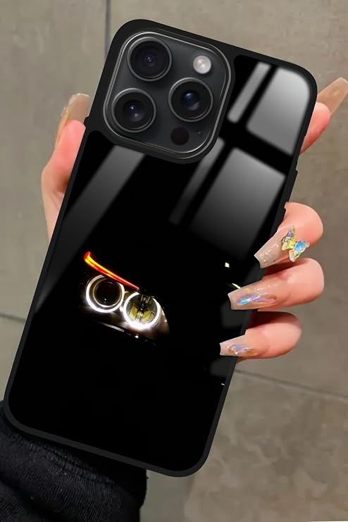 Apple iPhone 15 Pro Max ile Uyumlu Çiçekler Tasarımlı Glossy Premium Silikon Kılıf, Siyah iPhone15ProMax_410
