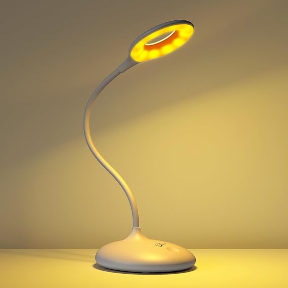 Rechargeable Desk Lamp, Bedside Reading Light for Dorm Bedroom Room