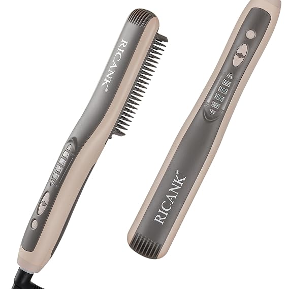 Professional Hair Straightener - Electric Hair Straightening Irons - Portable Frizz-Free Ceramic Heating Straightening Irons - Anti Scald Static Detangling Hot-Air Hair Brush
