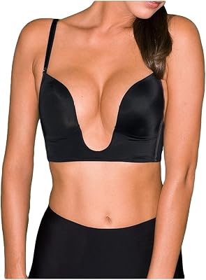 Womens Sexy V Shape Push Up Deep Plunge Convertible V Bra Max Cleavage Booster Shaper Black 38D