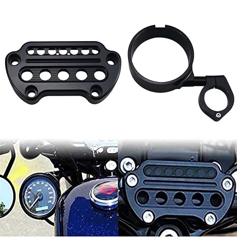 Side Mount Instrument Bracket + Speedometer Cover for Sportster 93-20