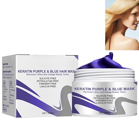 Purple Hair Care Mask Hair Care Mask Purple Instant Hair Cream Mud Purple Temporary Hair Colour Shiny Hair Mask Toner Hair Mask Deep Conditioner Hair Mask for Blondes Hair Treatment Silver Hair Mask