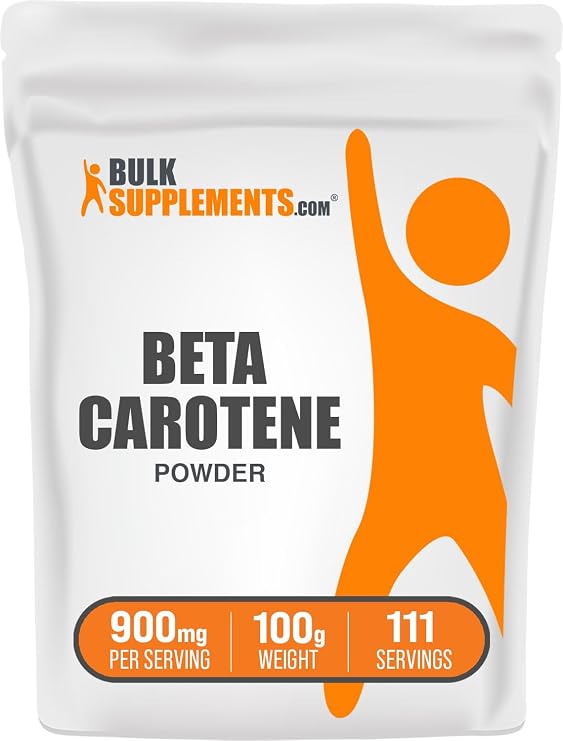 Beta Carotene Powder - Beta Carotene Supplement, Vitamin A Supplement for Immune and Vision Support - Gluten Free, 900mg per Serving, 100g (3.5 oz) (Pack of 1)