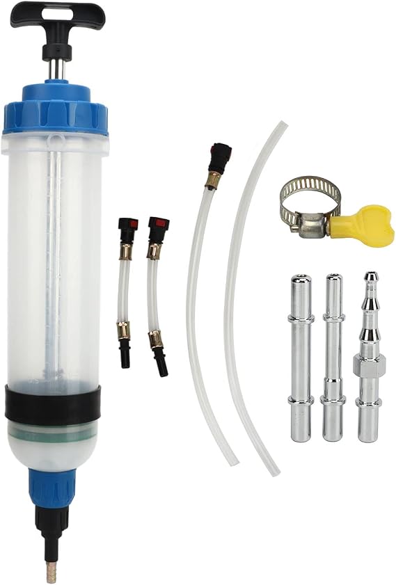 Automotive Fluid Extractor, 1.5L Manual Fluid Extractor Pump Oil Change Syringe with Hose, Engine Extraction Filling Pump Oil Suction Syringe Pump for PSA