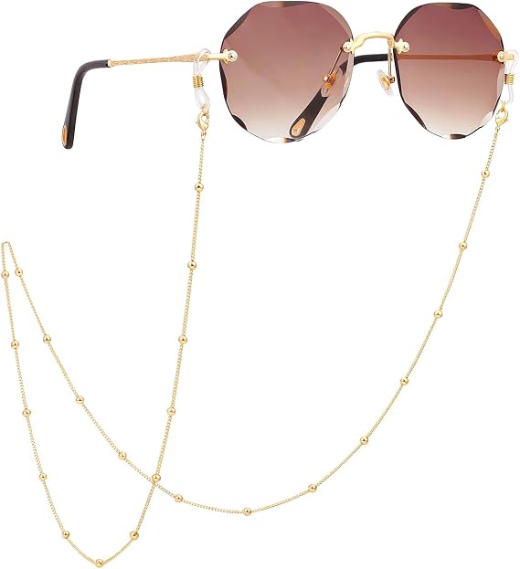 PEARLADA 18K Gold Plated Eyeglass Chain Sunglasses Strap Holder Reading Glasses Retainer