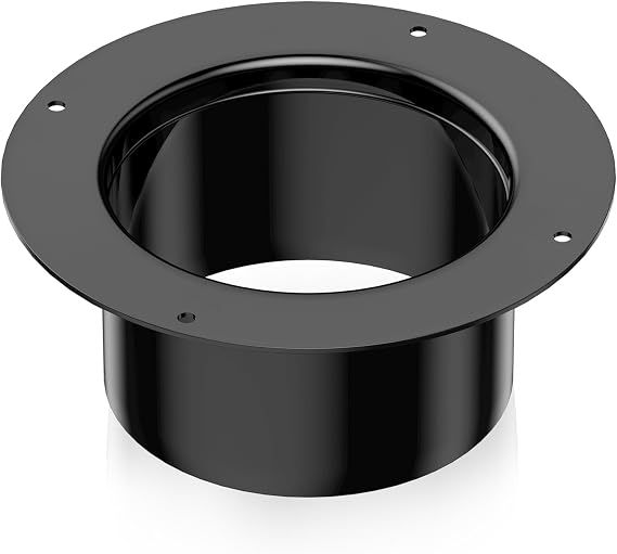 Hon&Guan 3 Inch Duct Connector Flange, 3 Inch Duct Collar Dryer Vent Connector For Heating Cooling Ventilation Vent System, Black.