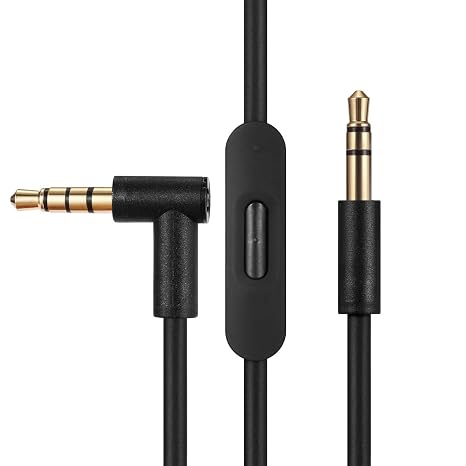 cipher Replacement Audio Cable Cord Wire, Compatible with Beats Headphones Studio Solo Pro Detox Mixr Executive Pill with in Line Mic and Control (Black)