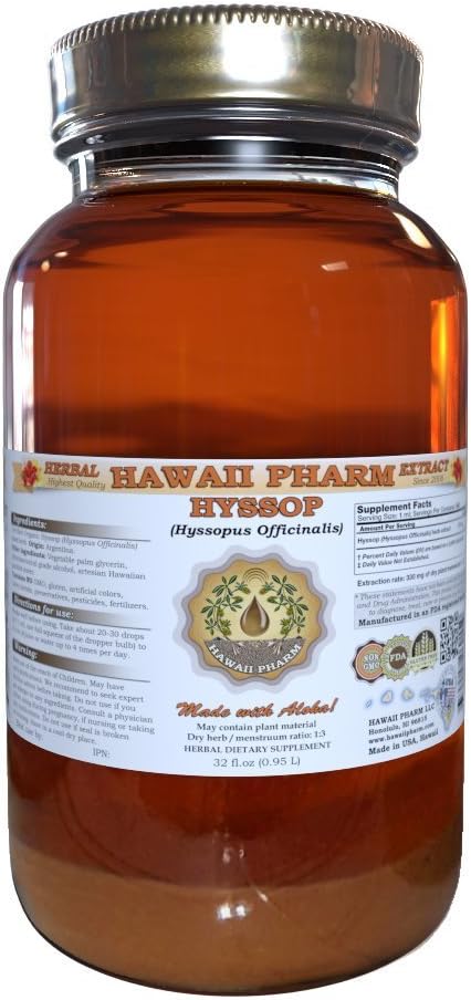 Hawaii Pharm Hyssop (Hyssopus officinalis) Liquid Extract 32 Oz