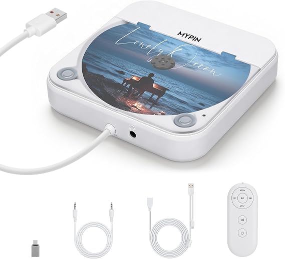 Portable Car CD Player with USB/AUX Port, External CD Player